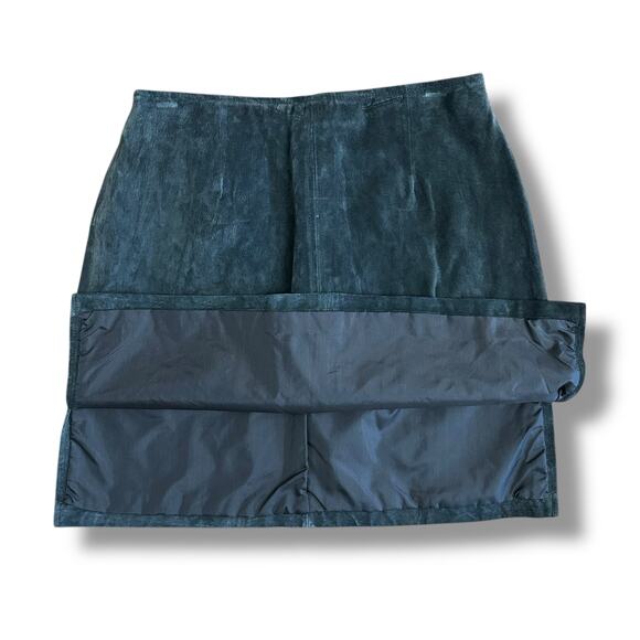 Vintage Wilsons Maxima Dark Gray Suede Leather Skirt Women’s Size 10 Classic 90s - Picture 4 of 9